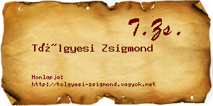 Tölgyesi Zsigmond névjegykártya