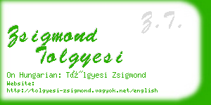 zsigmond tolgyesi business card
